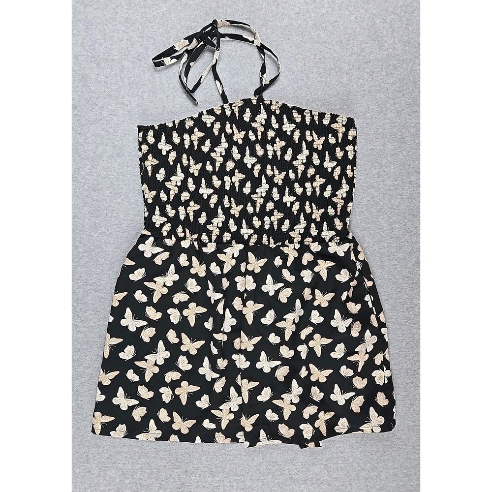 Lily Rose Shorts Romper Junior Womens Size XXLarge‎ Elastic Black Butterfly NWT